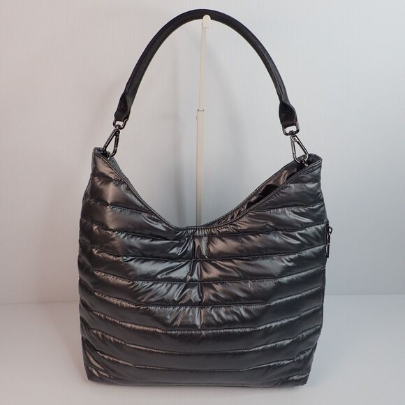 Think Royln Hobo The Beverly Pearl Gray Puffer Bag - Picture 5 of 13